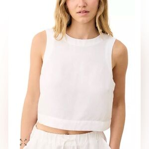 NWT Marine Layer Quinn Sleeveless Linen Blend Crop Top Sz M